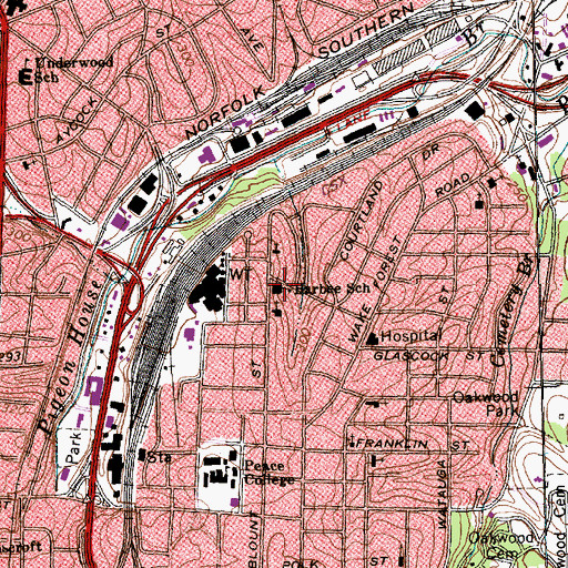 Topographic Map of Hope Charter Leadership Academy, NC