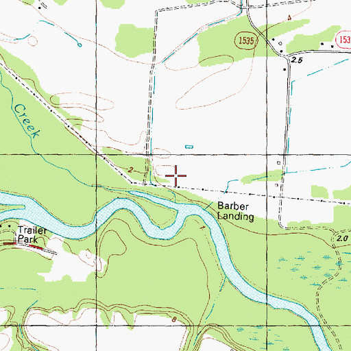Topographic Map of Barber Creek, NC