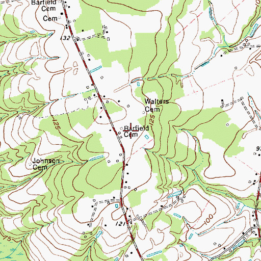 Topographic Map of Barfield Cemetery, NC