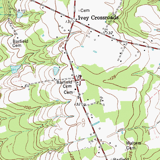 Topographic Map of Barfield Cemetery, NC