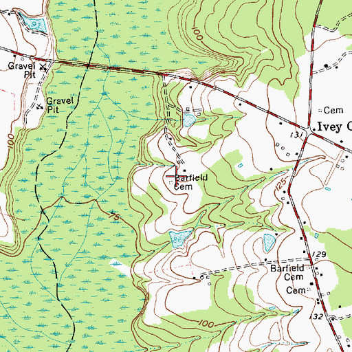 Topographic Map of Barfield Cemetery, NC