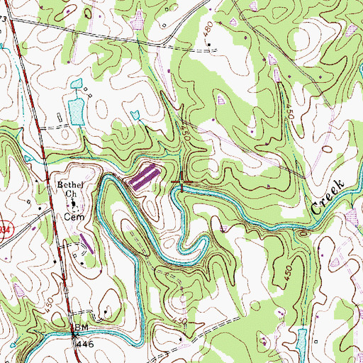 Topographic Map of Barkers Branch, NC