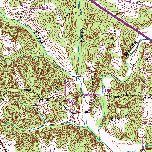 Topographic Map of Barkers Creek, NC