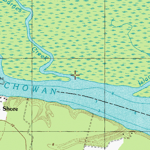 Topographic Map of Barnes Creek, NC