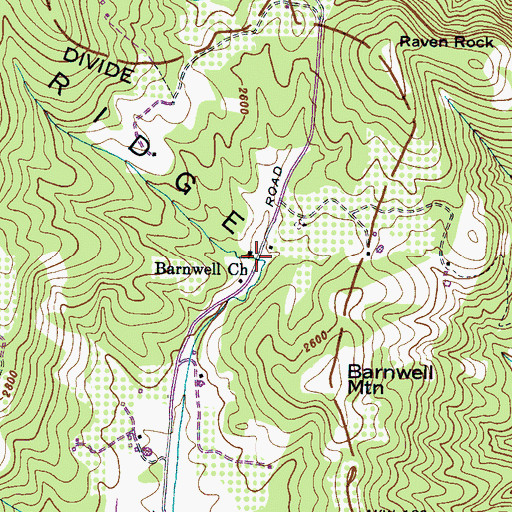 Topographic Map of Barnwell Church, NC