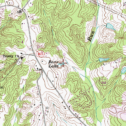 Topographic Map of Barr Lake, NC