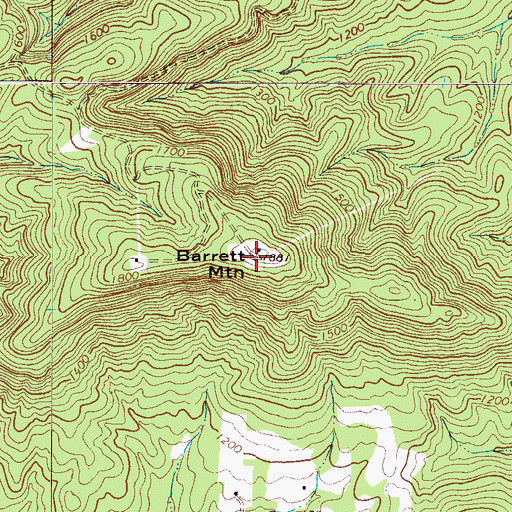 Topographic Map of Barrett Mountain, NC