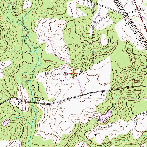 Topographic Map of Barrington Cemetery, NC
