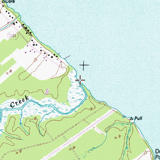 Topographic Map of Barris Creek, NC