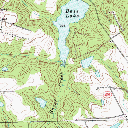 Topographic Map of Basal Creek, NC