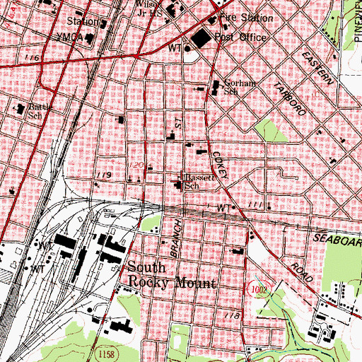 Topographic Map of Bassett School, NC