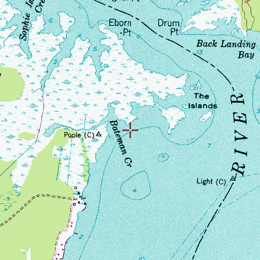Topographic Map of Bateman Creek, NC