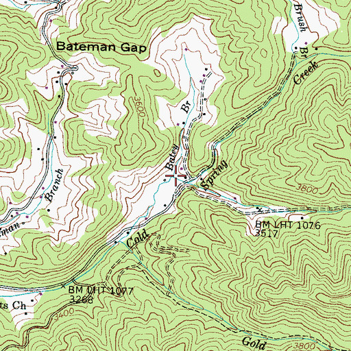 Topographic Map of Batey Branch, NC