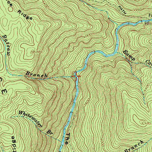 Topographic Map of Batsaw Branch, NC