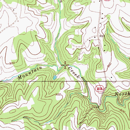 Topographic Map of Battle Run, NC