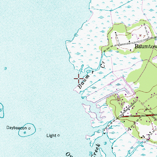 Topographic Map of Baum Creek, NC
