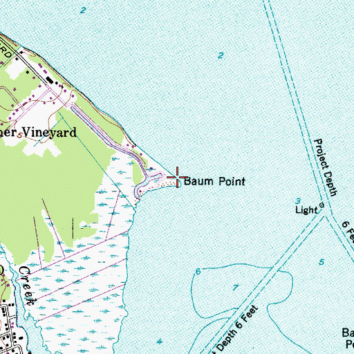 Topographic Map of Baum Point, NC