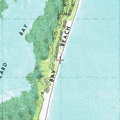 Topographic Map of Bay Beach, NC