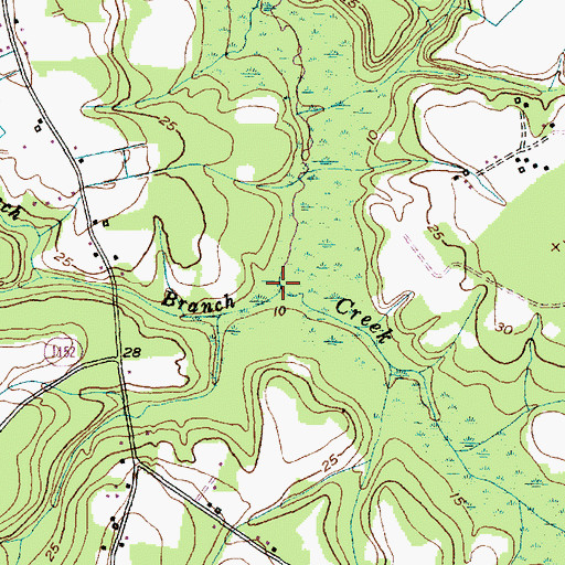 Topographic Map of Bay Branch, NC