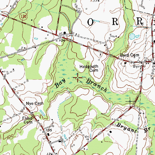Topographic Map of Bay Branch, NC