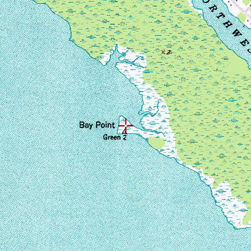 Topographic Map of Bay Point, NC