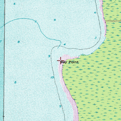 Topographic Map of Bay Point, NC