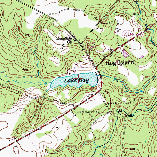 Topographic Map of Lake Bay, NC