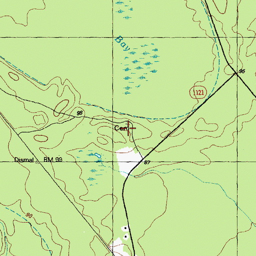 Topographic Map of Baylam Cemetery, NC