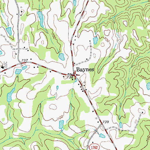 Topographic Map of Baynes, NC