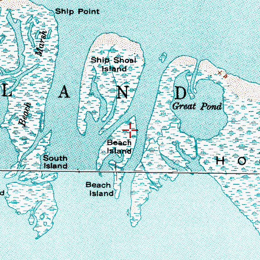 Topographic Map of Beach Island, NC