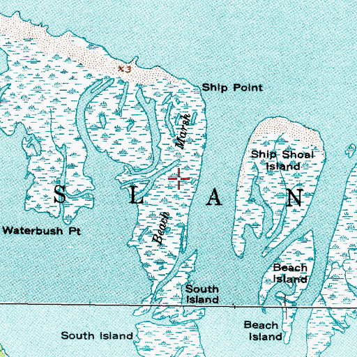 Topographic Map of Beach Marsh, NC