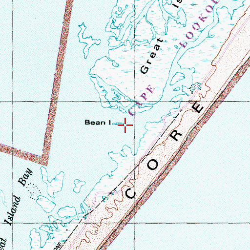 Topographic Map of Bean Island, NC