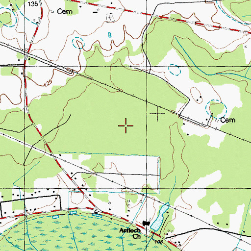 Topographic Map of Bear Bay, NC