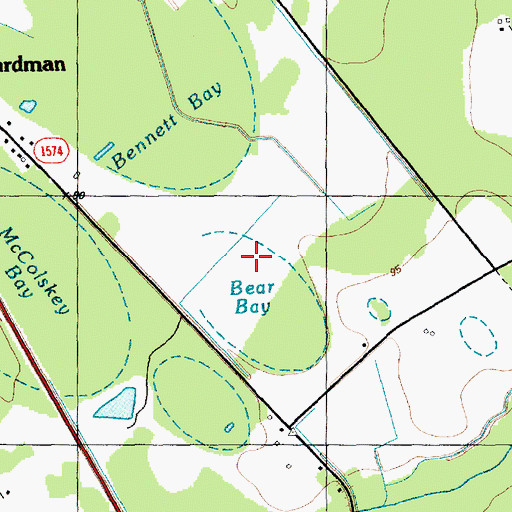 Topographic Map of Bear Bay, NC
