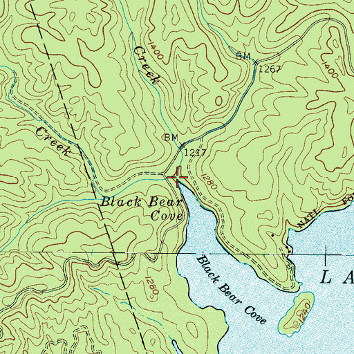 Topographic Map of Bear Creek, NC