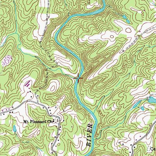 Topographic Map of Bear Creek, NC