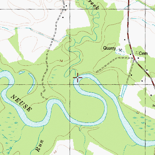 Topographic Map of Bear Creek, NC