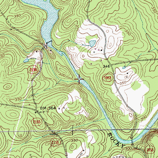 Topographic Map of Bear Creek, NC
