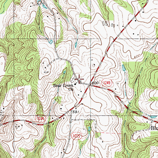 Topographic Map of Bear Creek Church, NC