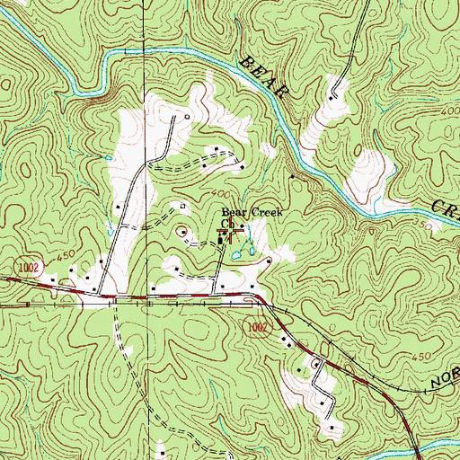 Topographic Map of Bear Creek Church, NC