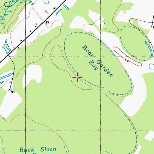Topographic Map of Bear Garden Bay, NC