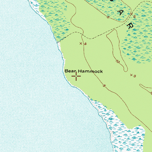 Topographic Map of Bear Hammock, NC