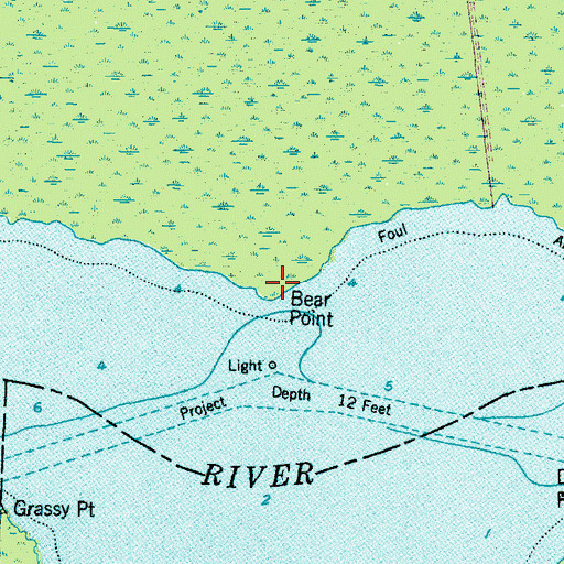 Topographic Map of Bear Point, NC
