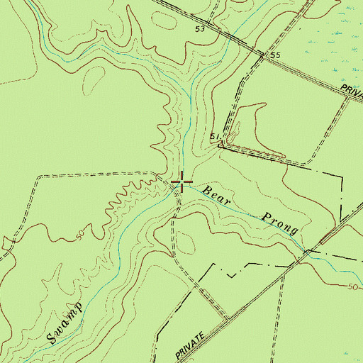 Topographic Map of Bear Prong, NC
