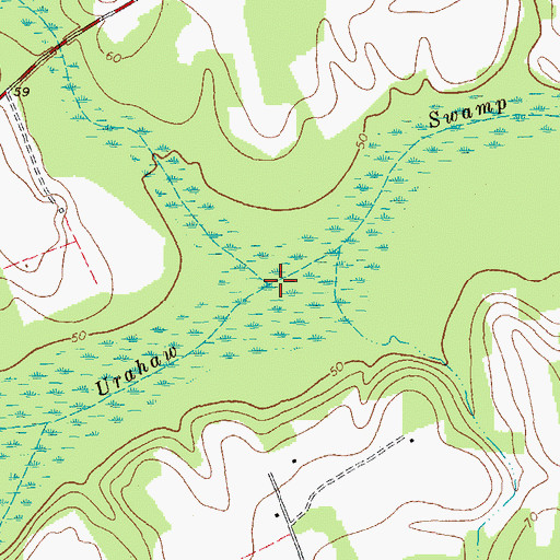 Topographic Map of Bear Swamp, NC