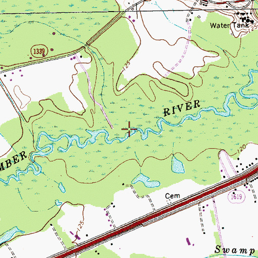 Topographic Map of Bear Swamp, NC