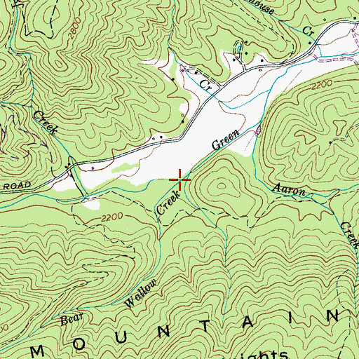 Topographic Map of Bear Wallow Creek, NC