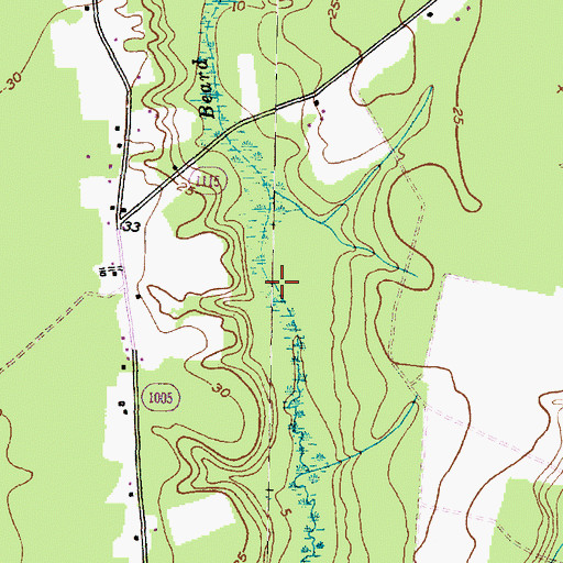Topographic Map of Beard Creek, NC
