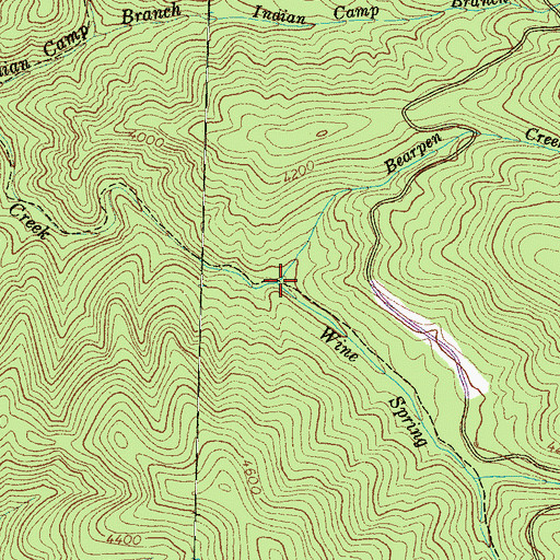 Topographic Map of Bearpen Creek, NC