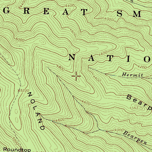 Topographic Map of Bearpen Ridge, NC